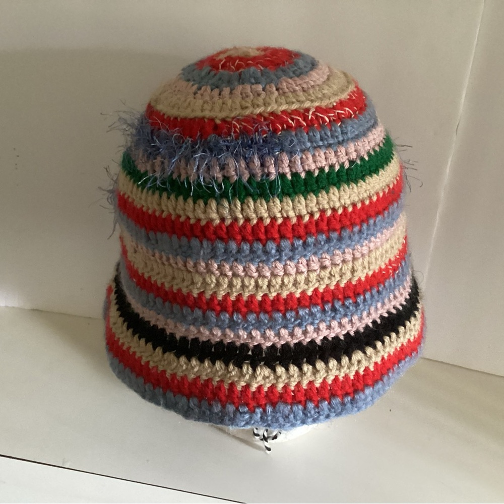 Cozy Red and Blue Striped Winter Beanies